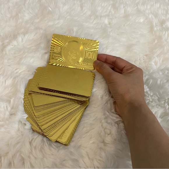 Deck of Gold Foil Benjamin Money Playing Cards - Picture 3 of 11